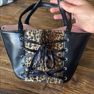 Y2K Corset Hand Bag in Black, Pink, Cheetah